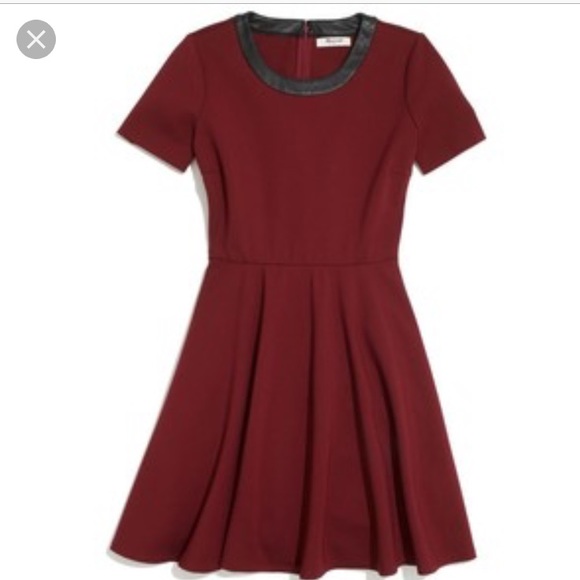 madewell leather trim dress